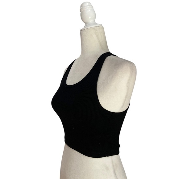 SPRWMN Crop Racer Back Tank Sleeveless Top NWT Black - Picture 4 of 6